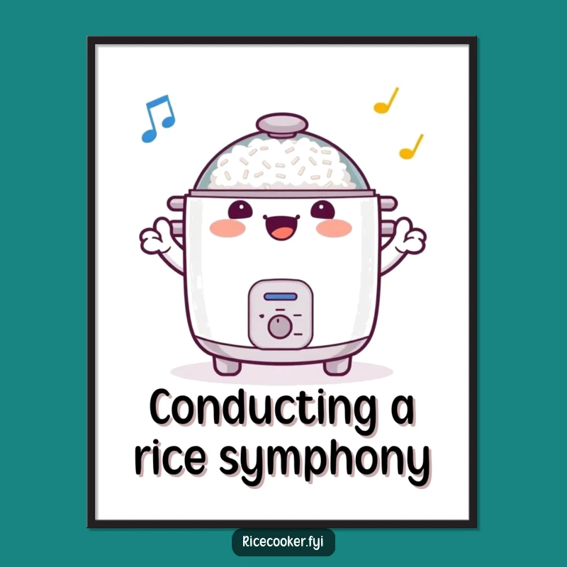 Free Printable Wall Art: Cheerful Rice Cooker Conductor - Funny Downloadable Decor