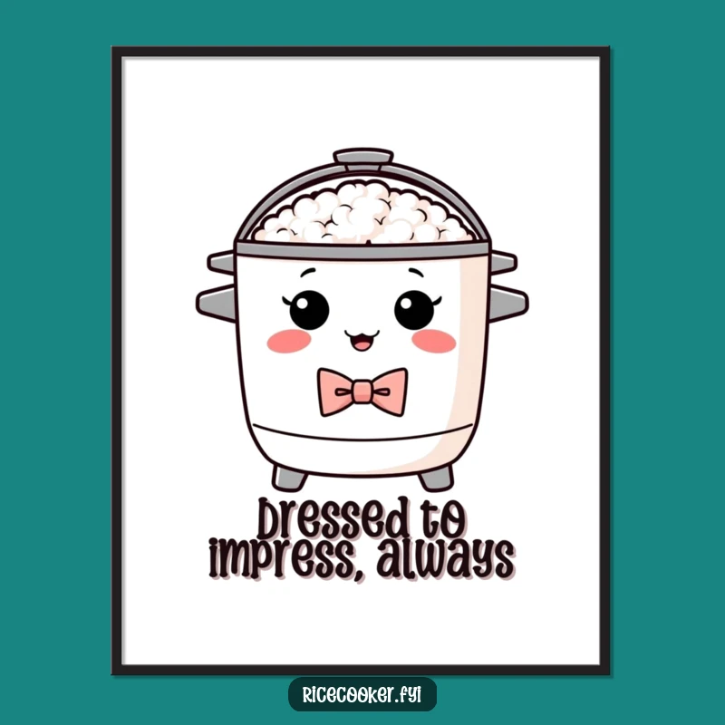 Free Printable Wall Art: Dapper Rice Cooker, Funny Downloadable Decor