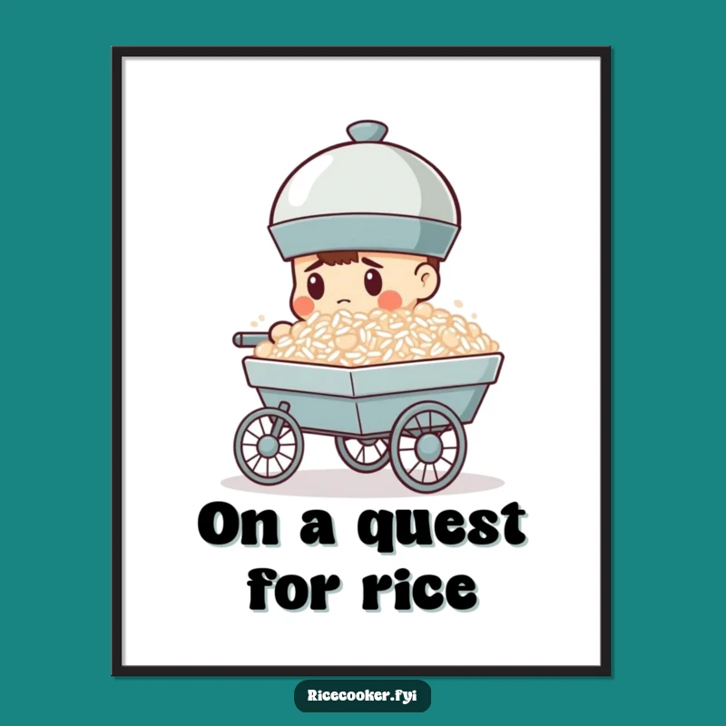 Free Printable Wall Art: Determined Rice Cooker - Funny Downloadable Decor