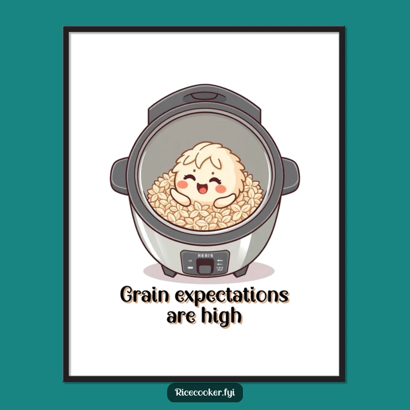 Free Printable Wall Art: Giggling Rice Grain, Humorous Downloadable Decor for Food Lovers