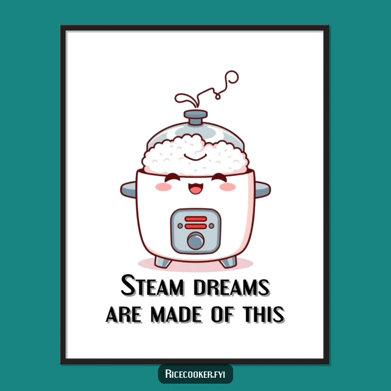 Free Printable Wall Art: Mischievous Rice Cooker Steam - Funny Downloadable Decor!