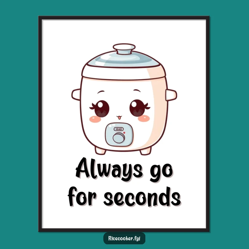 Free Printable Wall Art: Winking Rice Cooker - Funny Downloadable Kitchen Decor!