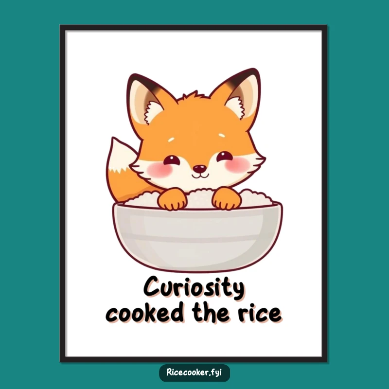 Funny Free Printable Wall Art: Fox Steaming Rice Peek - Downloadable Art!