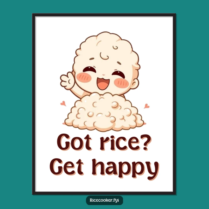 Funny Free Printable Wall Art: Joyful Rice Mound, Downloadable Whimsical Decor