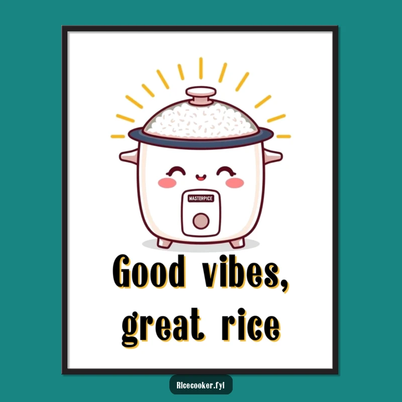Free Printable Wall Art: Smiling Rice Cooker - Funny Downloadable Decor!