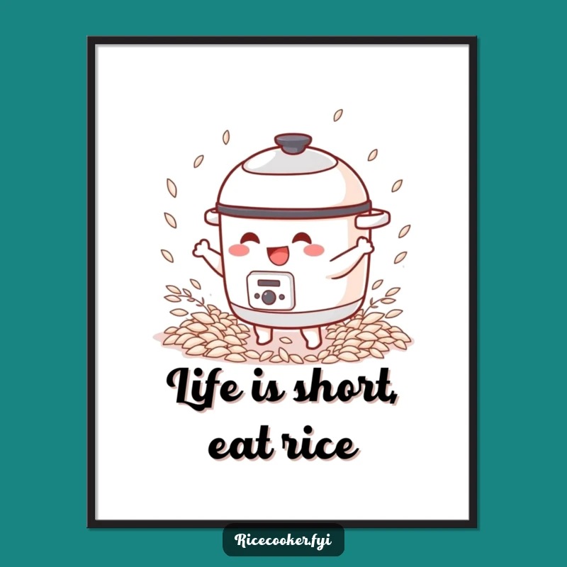 Free Printable Wall Art: Dancing Rice Cooker - Funny Downloadable Decor for Kitchen!