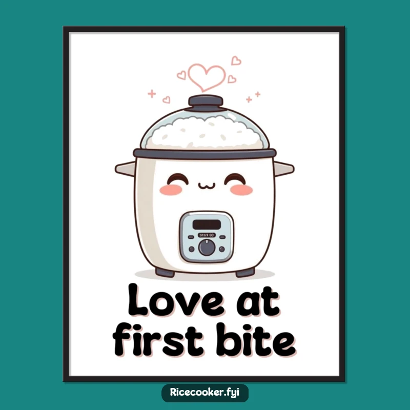 Free Printable Wall Art: Heart Steam Rice Cooker - Funny Downloadable Decor!