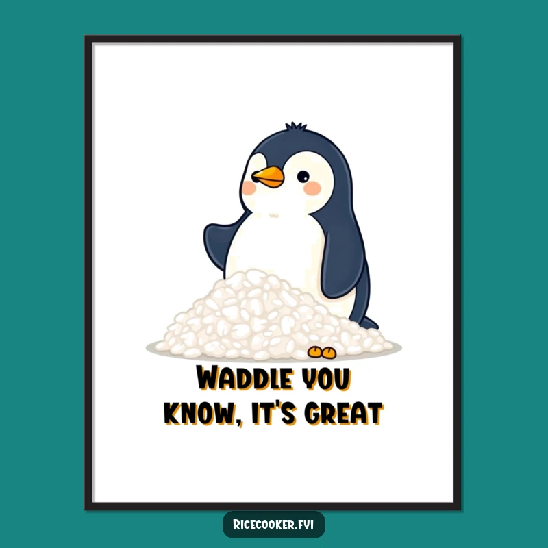 Penguin Rice Mountain Art: Free Printable Humorous Wall Decor
