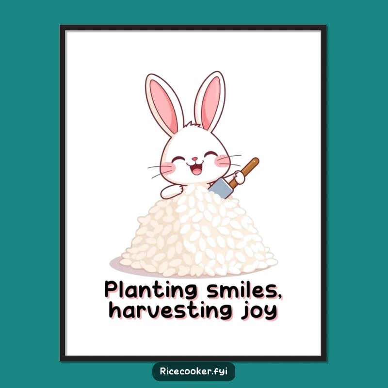 Free Printable Joyful Bunny Rice Art - Whimsical Downloadable Wall Decor