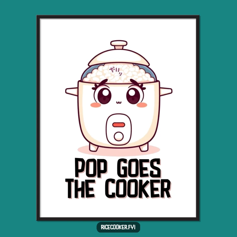 Free Printable Wall Art: Surprised Rice Cooker, Funny Downloadable Kitchen Decor Gift