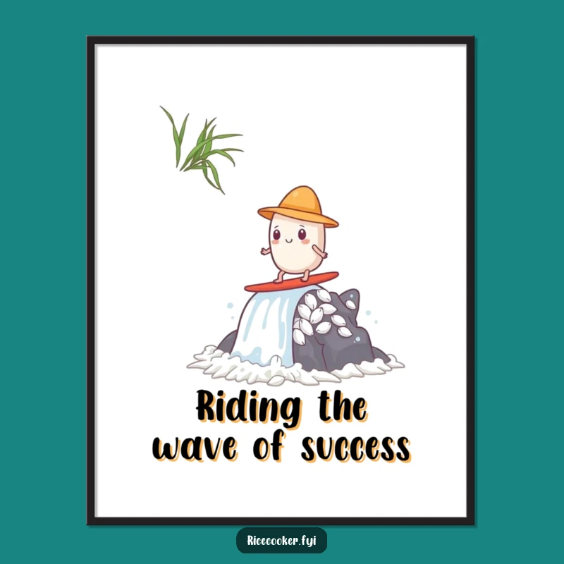 Free Printable Wall Art: Steam Surfing Rice Grain, Funny Downloadable Art Gift