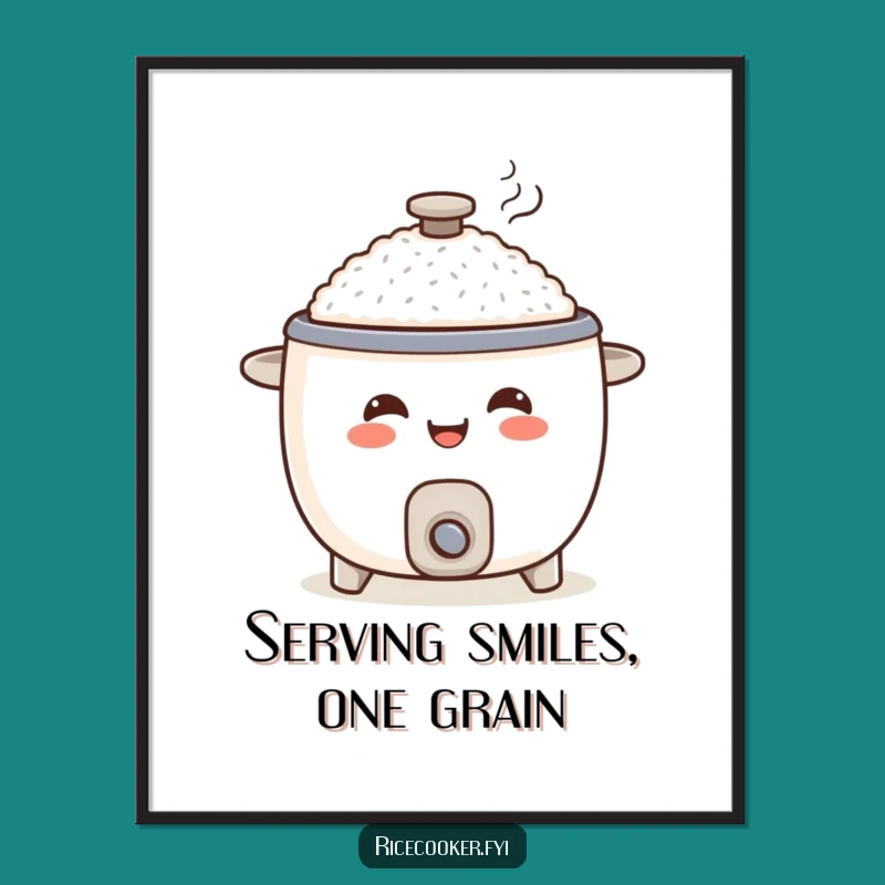 Funny Free Printable Rice Cooker Wall Art: Happy Serving Downloadable Decor