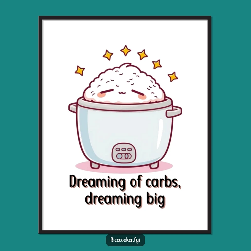 Sleepy Rice Cooker Free Printable Wall Art - Funny Downloadable Decor