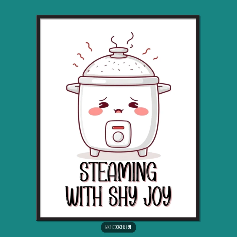 Free Printable Wall Art: Blushing Rice Cooker - Funny Downloadable Decor