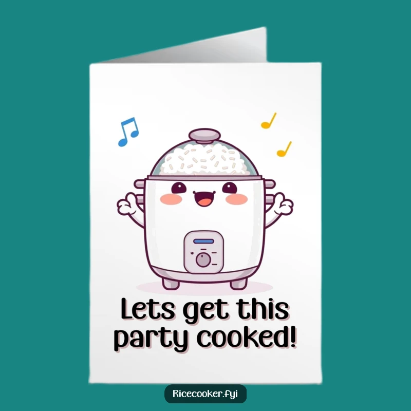 Free Printable Birthday Card: Cheerful Rice Cooker Conductor - Downloadable Gift