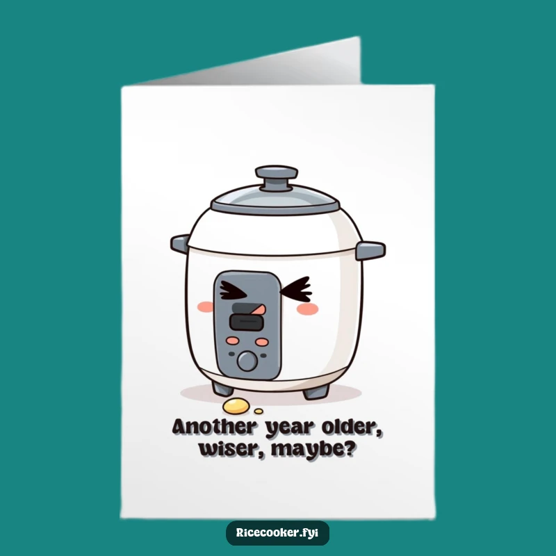Free Printable Birthday Card: Mischievous Rice Cooker, Funny Downloadable Gift