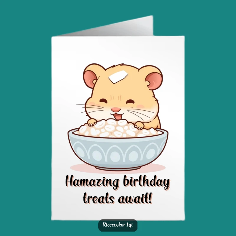 Free Printable Hamster Birthday Card: Funny Foodie Downloadable Gift