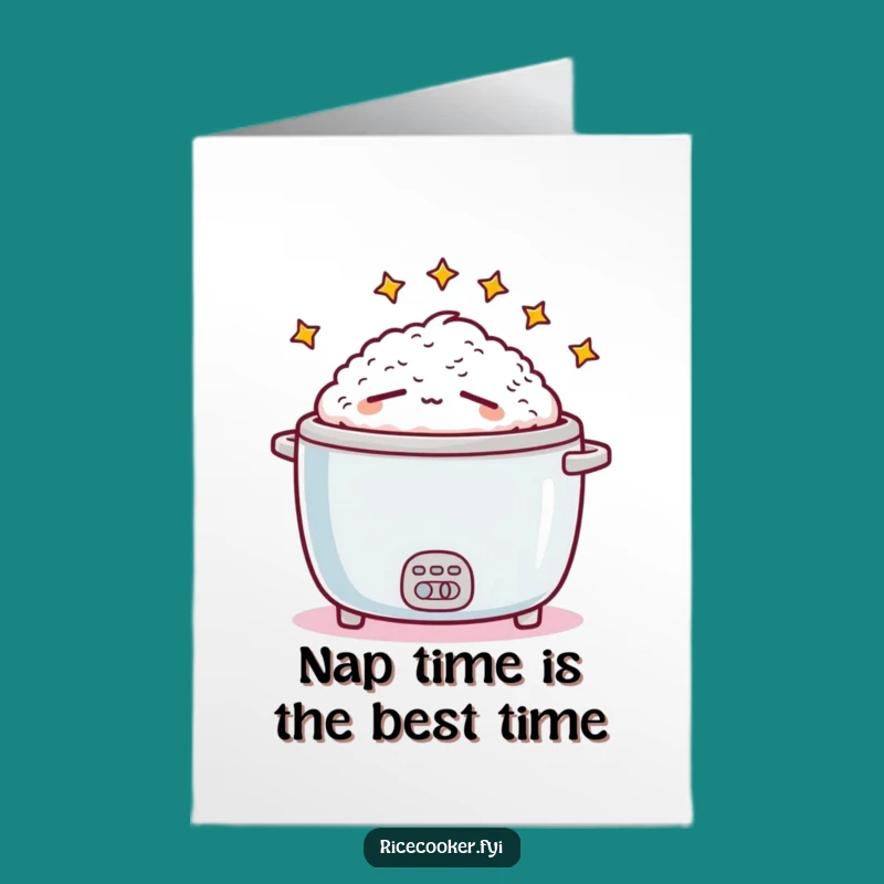 Funny Sleepy Rice Cooker Free Printable Birthday Card - Hilarious Downloadable Gift