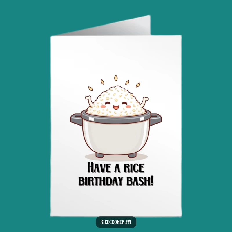 Free Printable Happy Rice Dancing Card - Fun Birthday Downloadable Gift