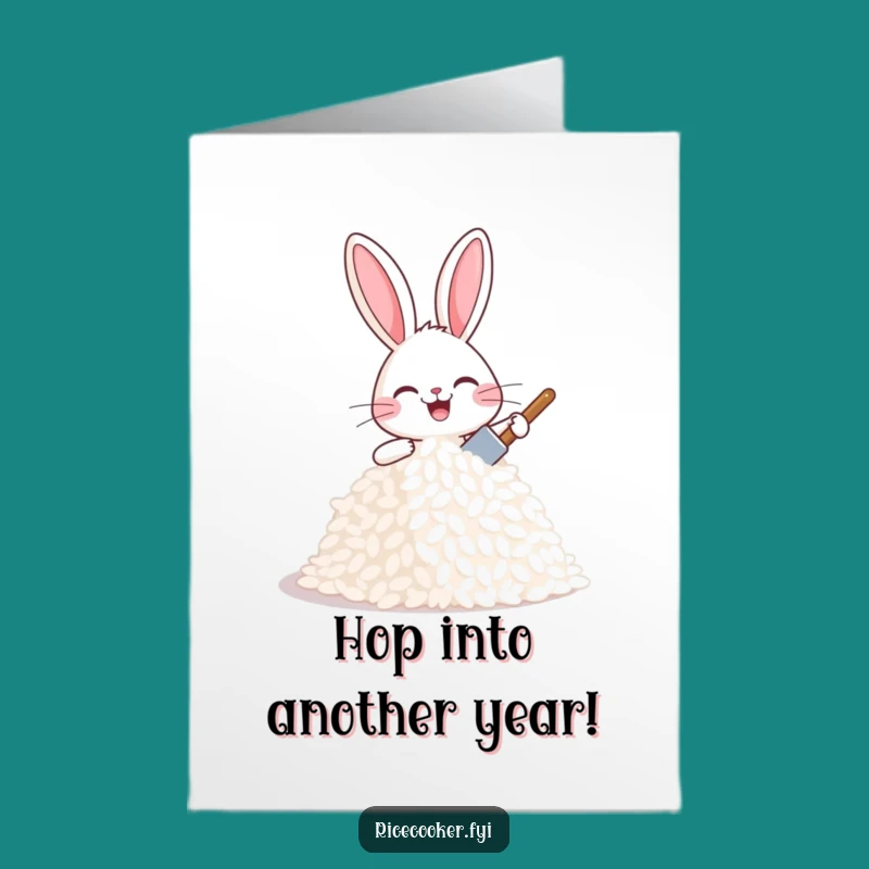 Free Printable Happy Bunny Rice Card - Joyful Downloadable Birthday Gift