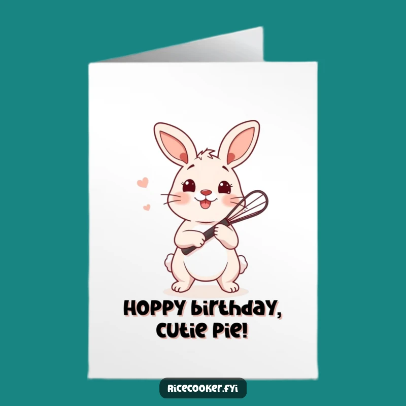 Free Printable Birthday Card: Bunny Whisk Fun - Downloadable & Print at Home!