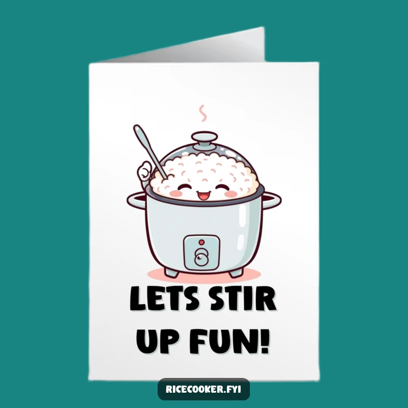 Free Printable Waving Spoon Rice Cooker Birthday Card - Fun Downloadable Gift!
