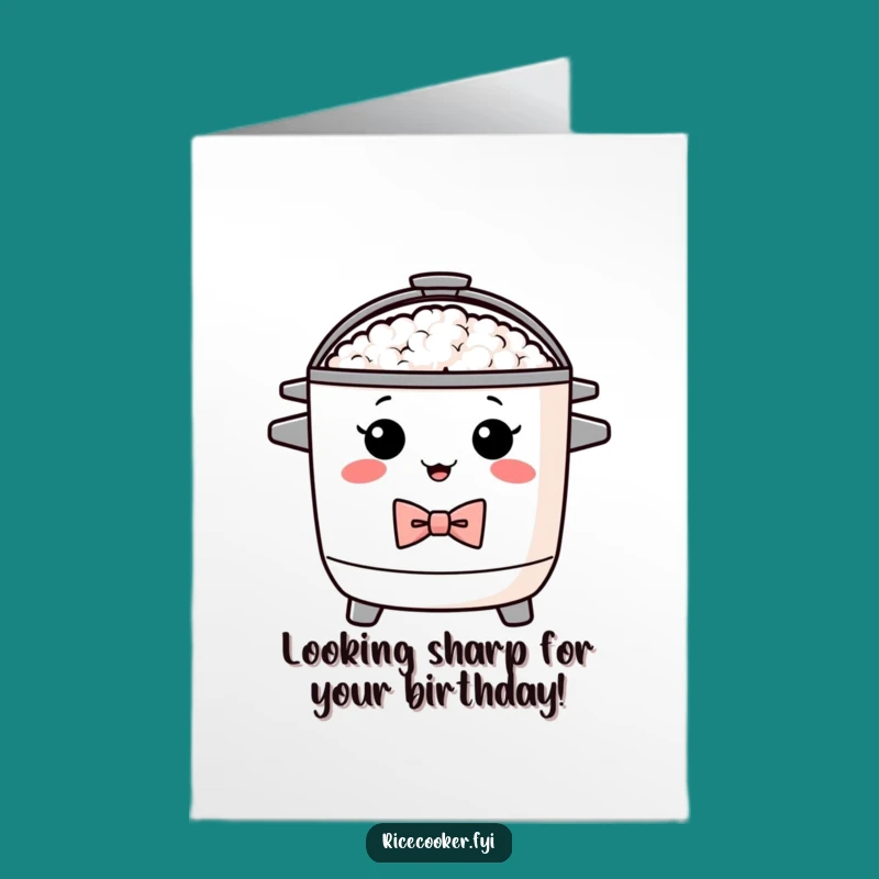 Free Printable Birthday Card: Dapper Rice Cooker, Funny Downloadable Gift