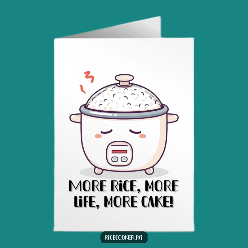 Funny Free Printable Birthday Card: Sleepy Rice Cooker Dreaming - Laughable Downloadable Gift