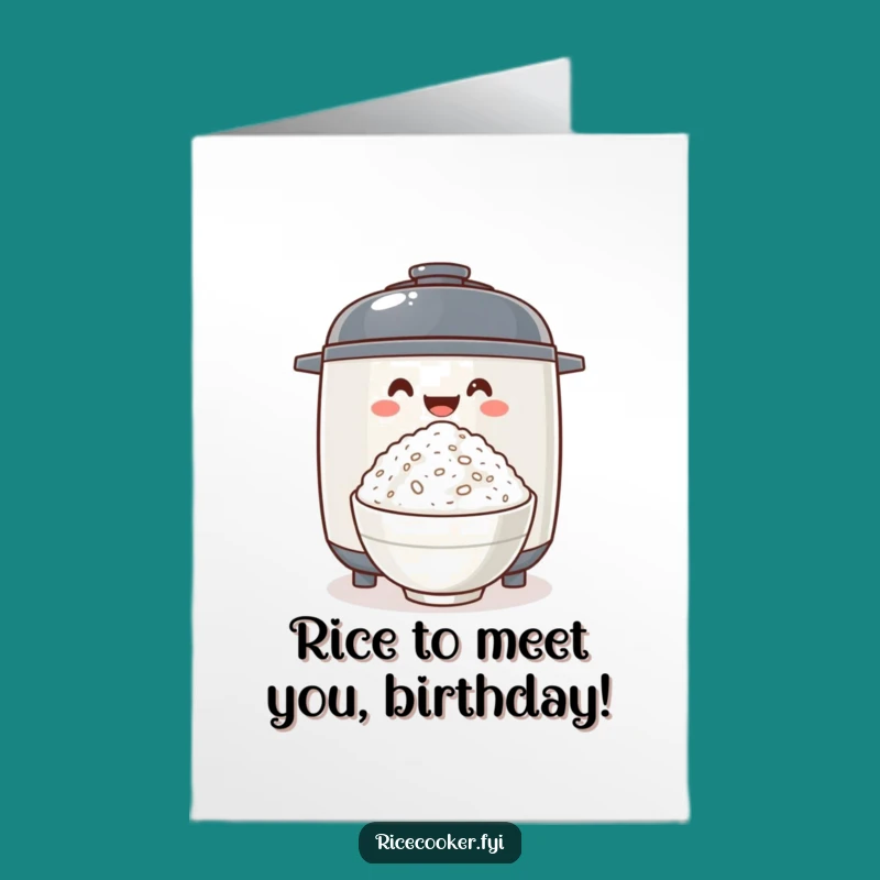 Free Printable Birthday Card: Excited Rice Cooker - Fluffy Fun Gift