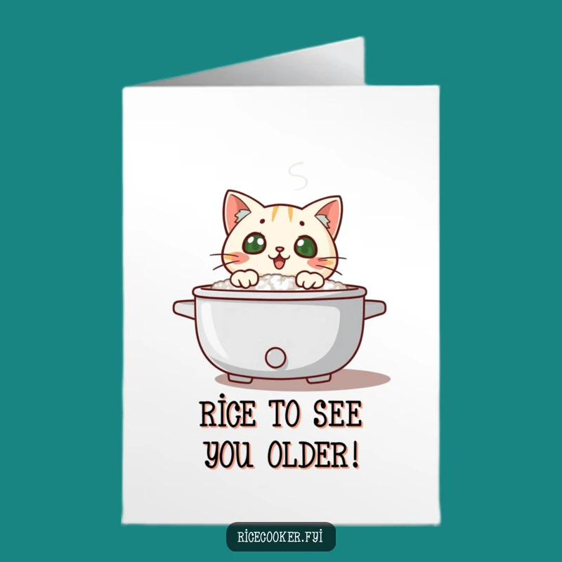 Free Printable Surprised Cat Rice Cooker Birthday Card - Funny Downloadable Gift
