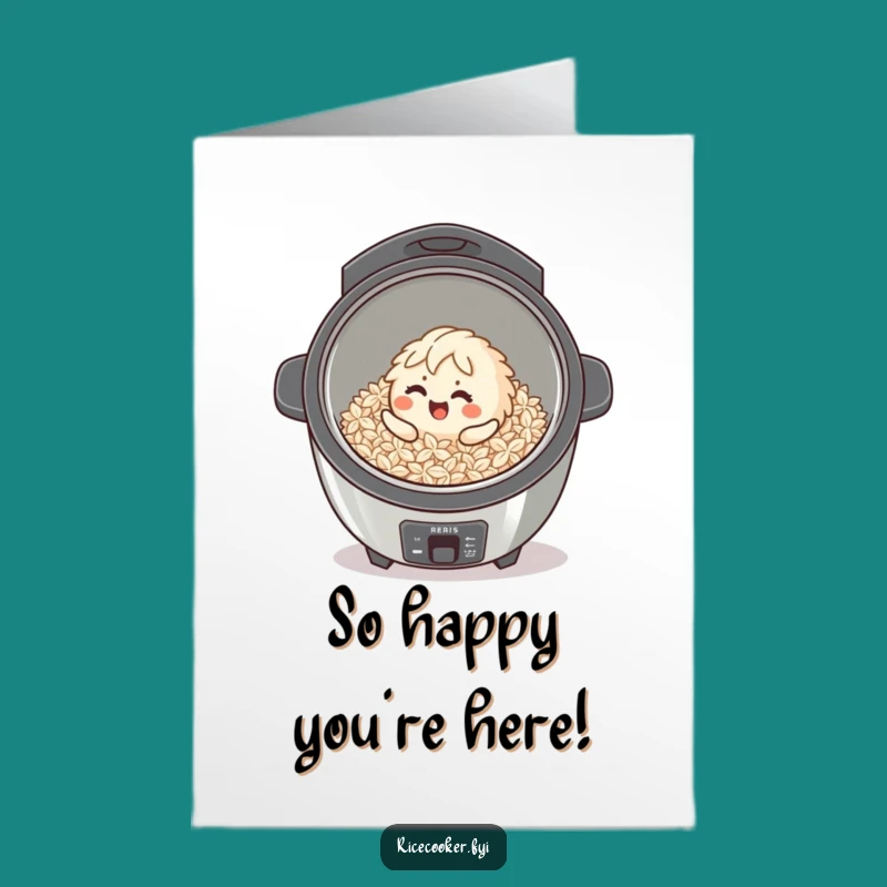 Free Printable Birthday Card: Giggling Rice Grain, Funny Downloadable Gift for Grain Lovers