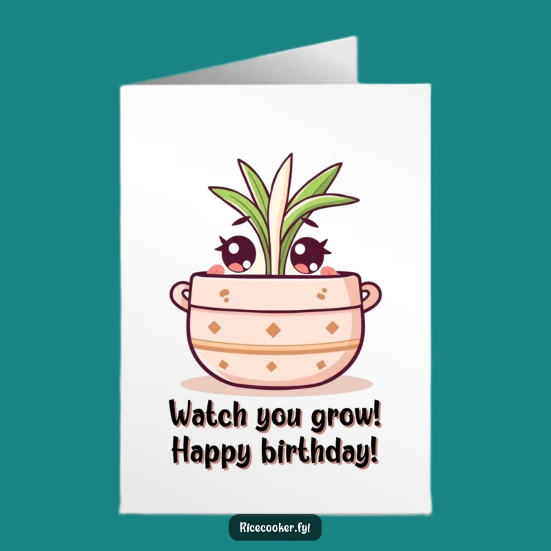 Free Printable Pot Watching Sprout Birthday Card - Funny DIY Gift
