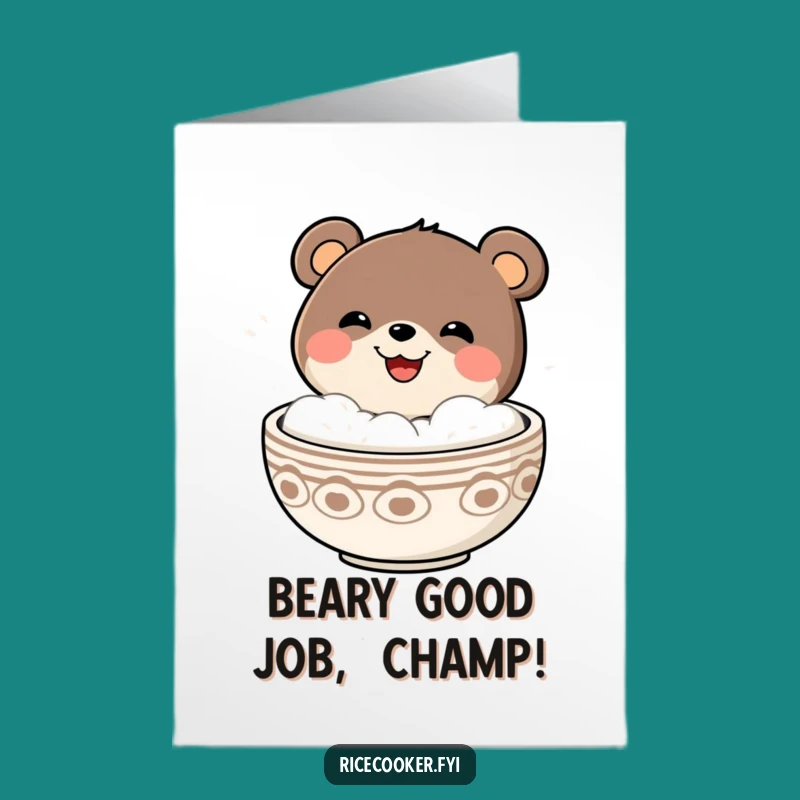 Free Printable Bear Congrats Card: Steamy Success Downloadable Gift!