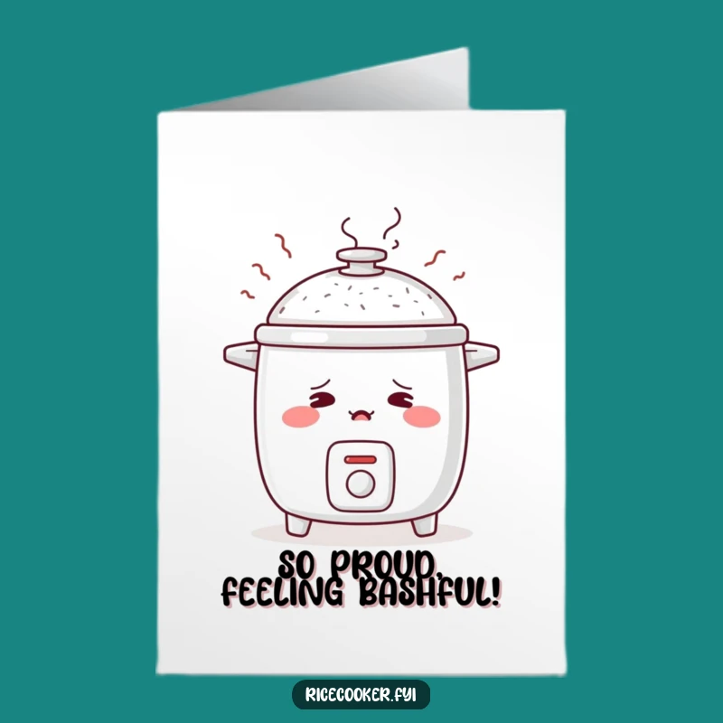 Free Printable Congrats Card: Blushing Rice Cooker - Downloadable Gift