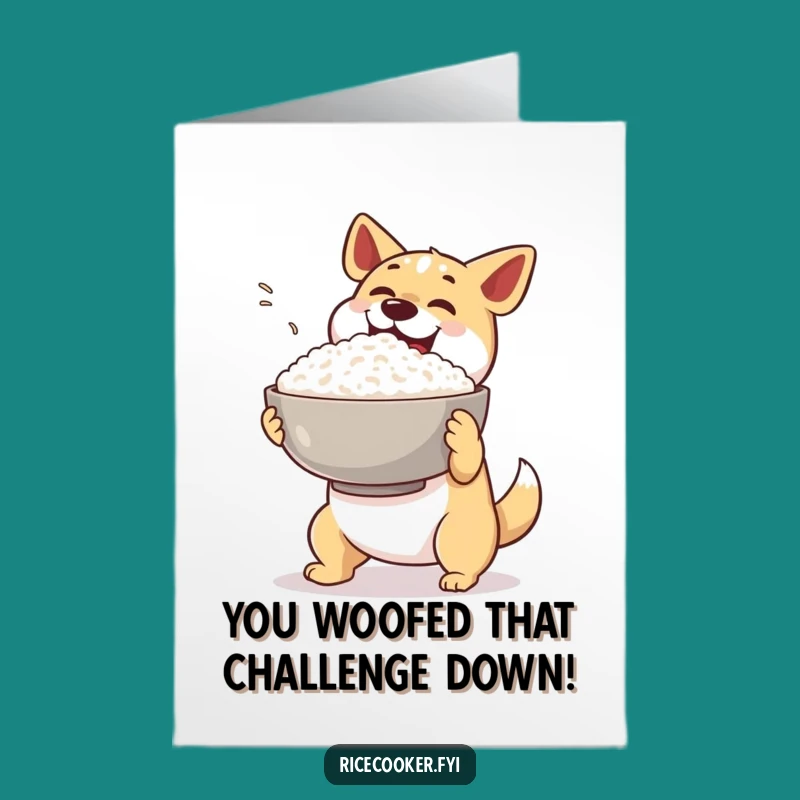 Free Printable Congrats Card: Dog's Rice Celebration - Joyful Downloadable