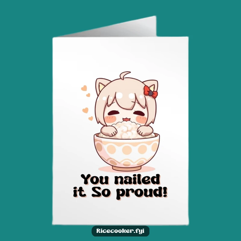 Free Printable Congrats Card: Happy Rice Embracer - Humorous Downloadable