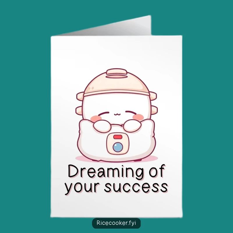 Free Printable Congrats Card: Sleepy Rice Cooker, Funny Downloadable Relaxing Gift