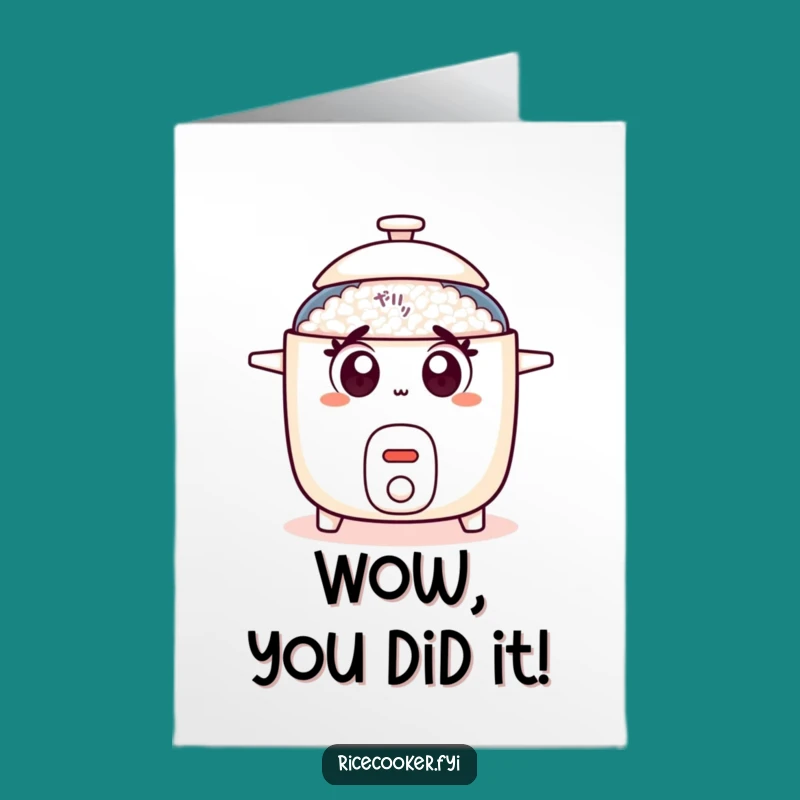 Free Printable Congrats Card: Surprised Rice Cooker, Funny Downloadable Achievement Gift