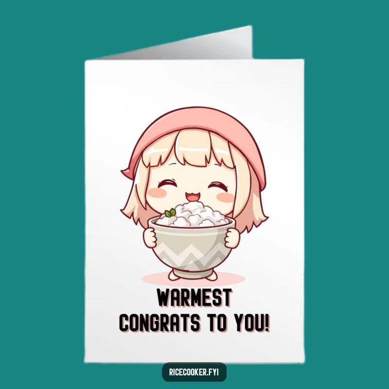 Free Printable Congrats Card: Warm Rice Blessing - Humorous Downloadable
