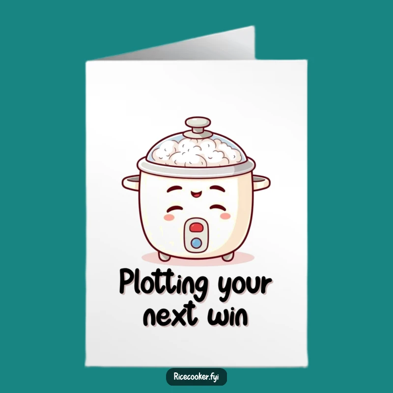 Free Printable Congrats Card: Winking Rice Cooker, Funny Downloadable Accomplishment Gift