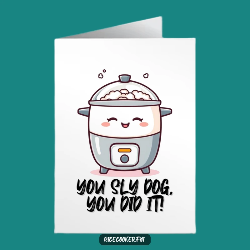 Free Printable Congrats Card: Winking Rice Cooker Steam - LOL Download!