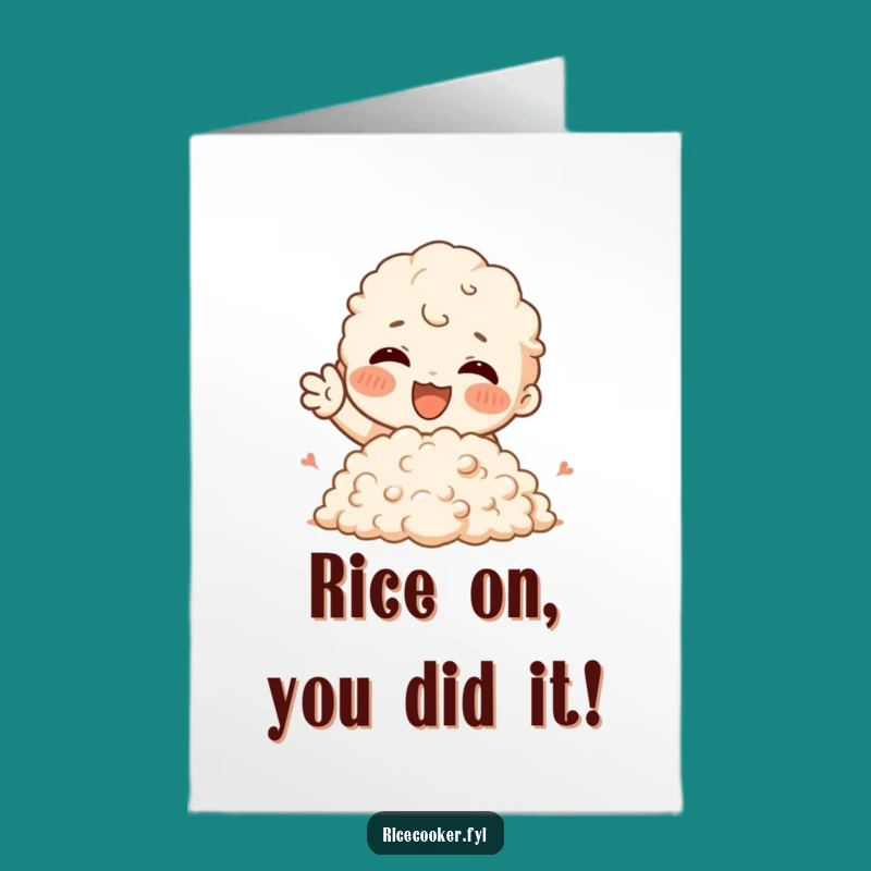 Free Printable Congratulations Card: Happy Rice Mound Gesture, Downloadable Celebration