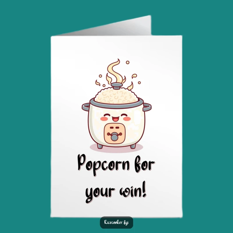 Free Printable Rice Cooker Congrats Card: Funny Pop Open Downloadable Art