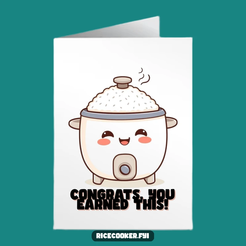 Free Printable Rice Cooker Congrats Card: Happy Serving Downloadable Art