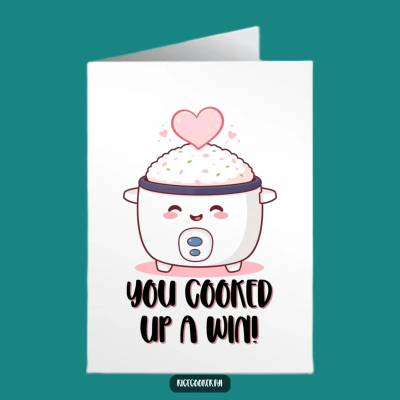Free Printable Rice Cooker Congrats Card: Heart Steam Downloadable Gift
