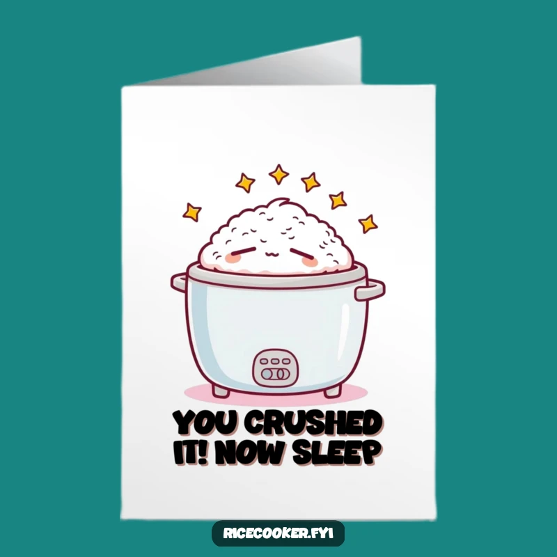 Sleepy Rice Cooker Free Printable Congratulations Card - Funny Downloadable Gift