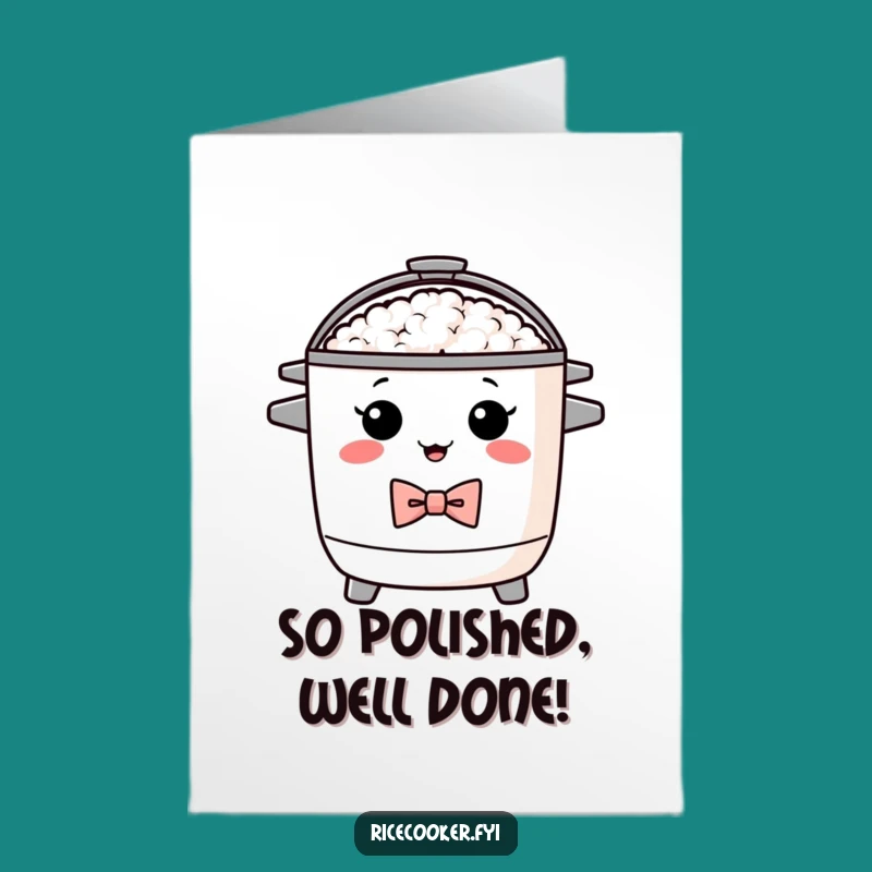 Free Printable Congrats Card: Dapper Rice Cooker, Funny Downloadable Gift