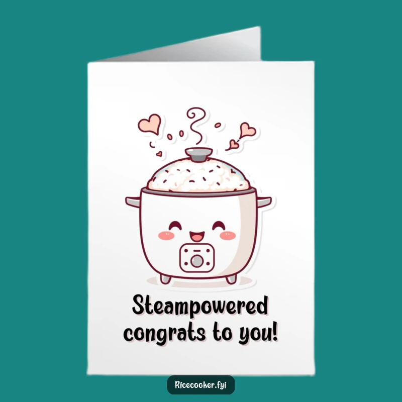 Free Printable Whimsical Steam Rice Cooker Congrats Card - Joyful Downloadable