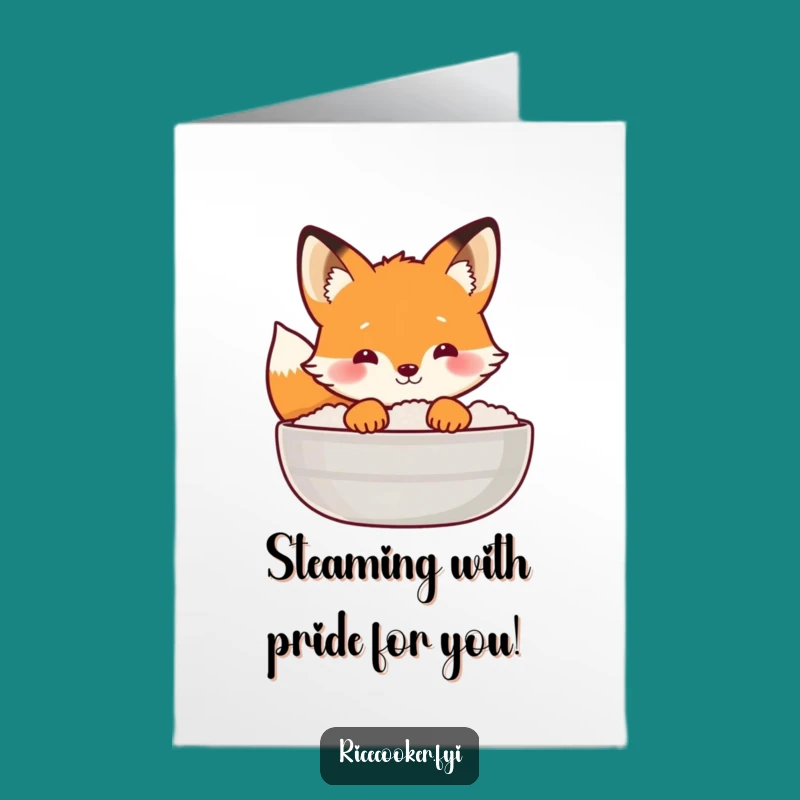 Free Printable Congratulations Card: Fox Rice Peek - DIY Download!