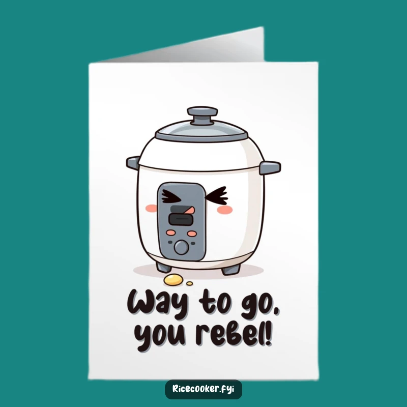 Free Printable Congrats Card: Mischievous Rice Cooker, Funny Downloadable Gift